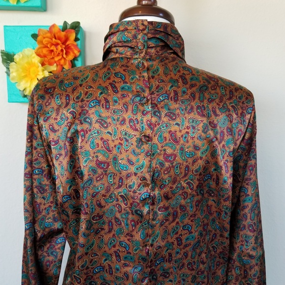 Vintage Silk Paisley Blouse - Picture 3 of 7